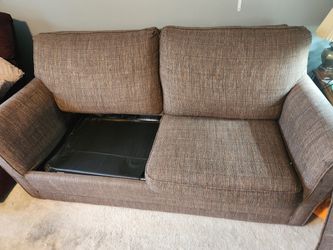 Brown Love Seat And Fold-out Bed/mattress Thumbnail