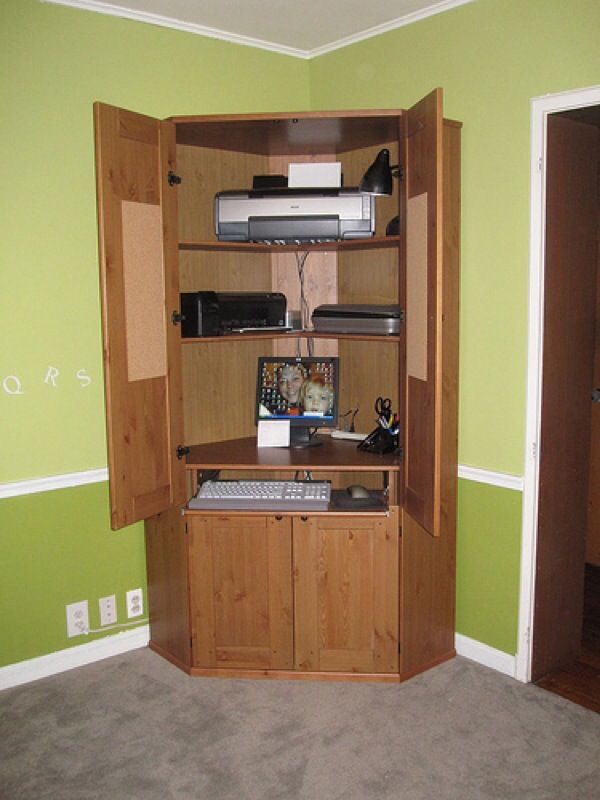 IKEA corner cabinet desk.