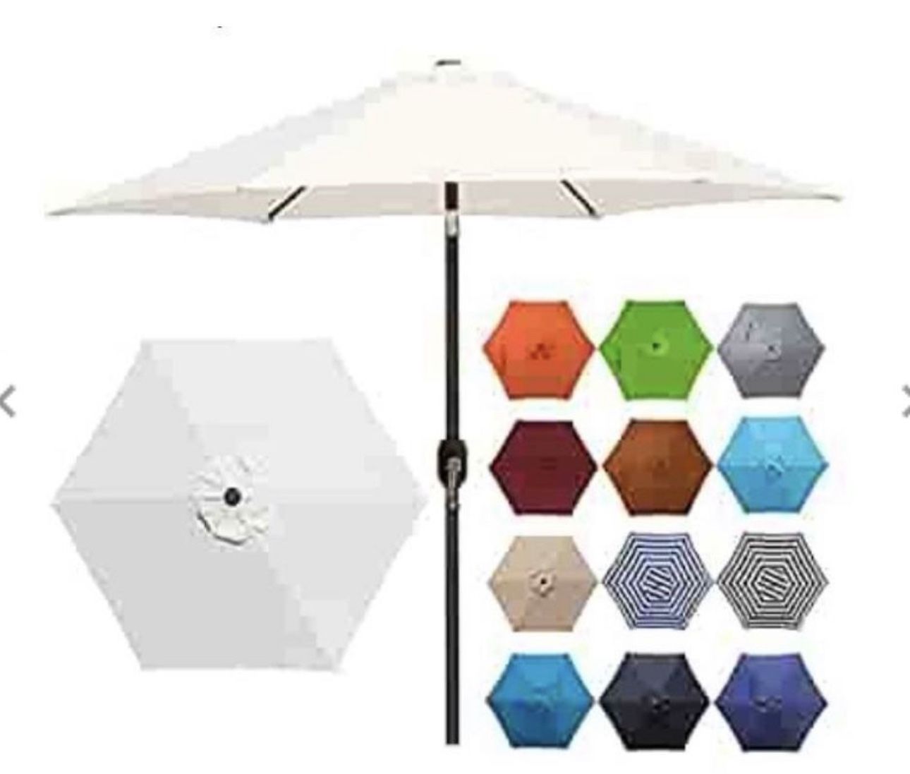 Blissun 7.5 ft Patio Umbrella, Yard Umbrella Push Button Tilt Crank (Cream White