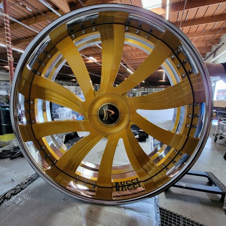 24” Inch rucci Glizzy Gold Rims 24x10 customizable wheels chevy impala wheels financing Available