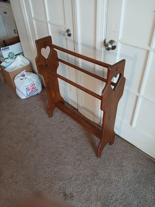 Antique Wooden Quilt Rack.