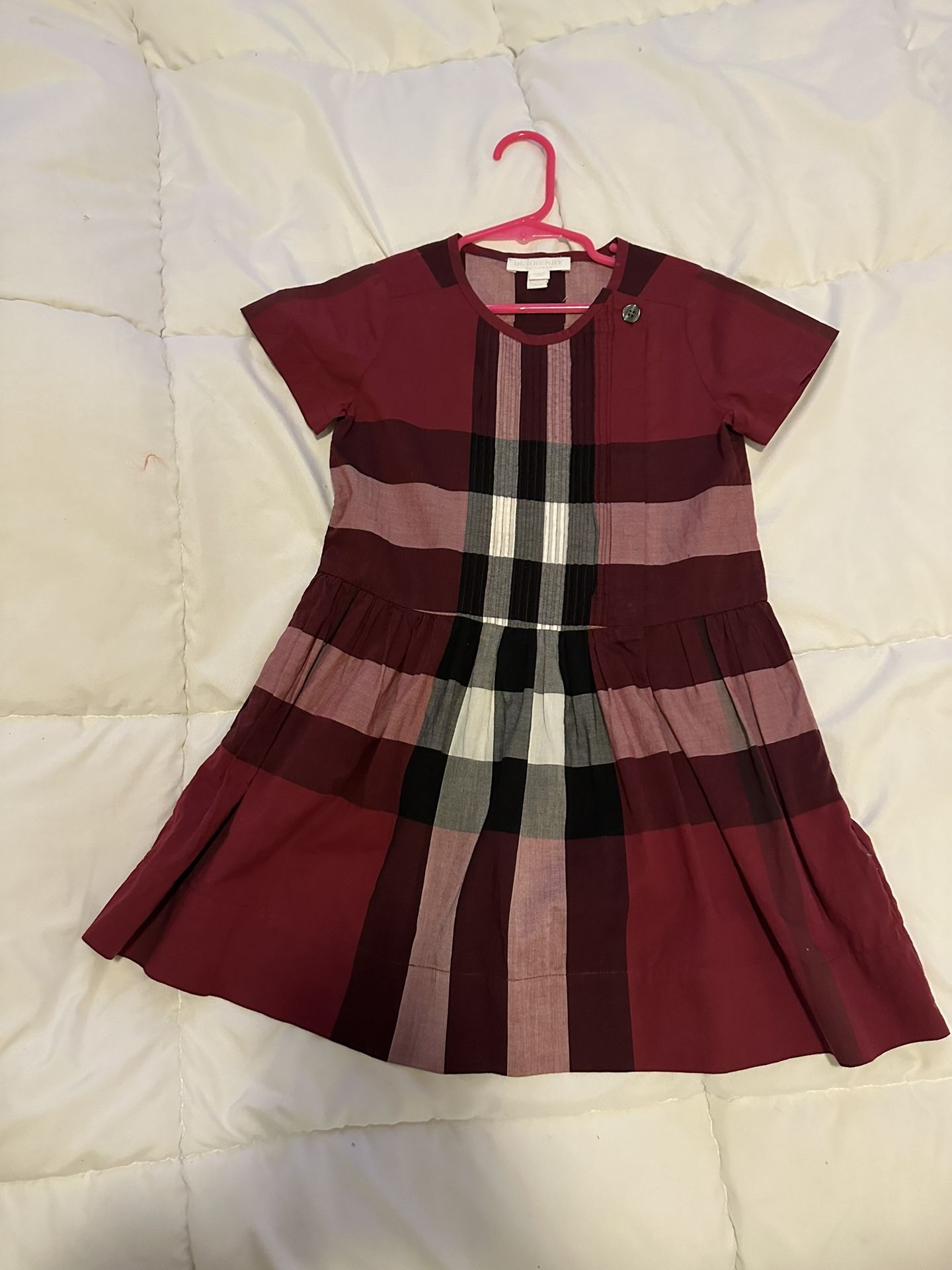 open lace back dress Burberry Brit Primary Red Check Ruffle-Trim Long-Sleeve Dress  Blogger  Armoire