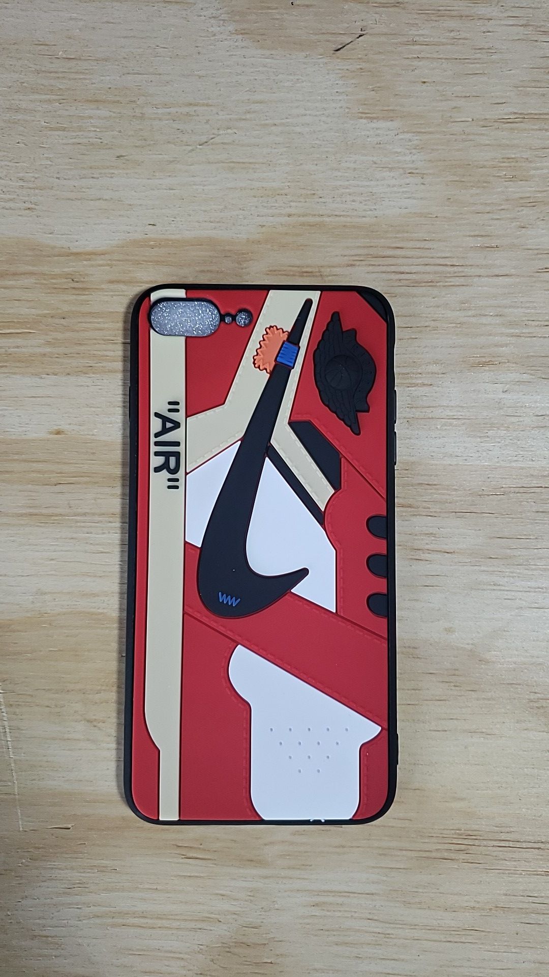 Air Jordan1 Shoe Case For iPhone 7/8 Plus Protective Silicone Case Color Red/White