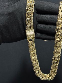 Big 14K Gold filled Versace border chino link chain