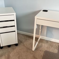 Office Desk, Shelf And File Cabinet 