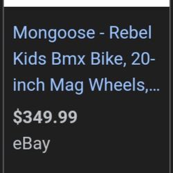 Mongoose Rebel  BMX Bike