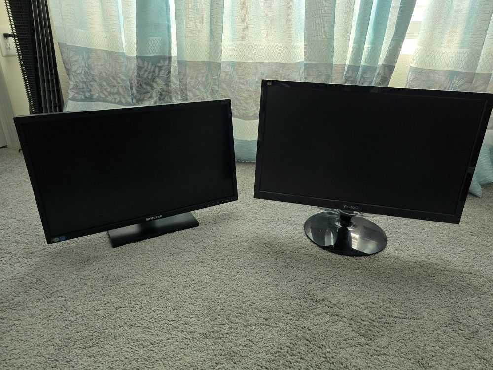 Two computer monitors 