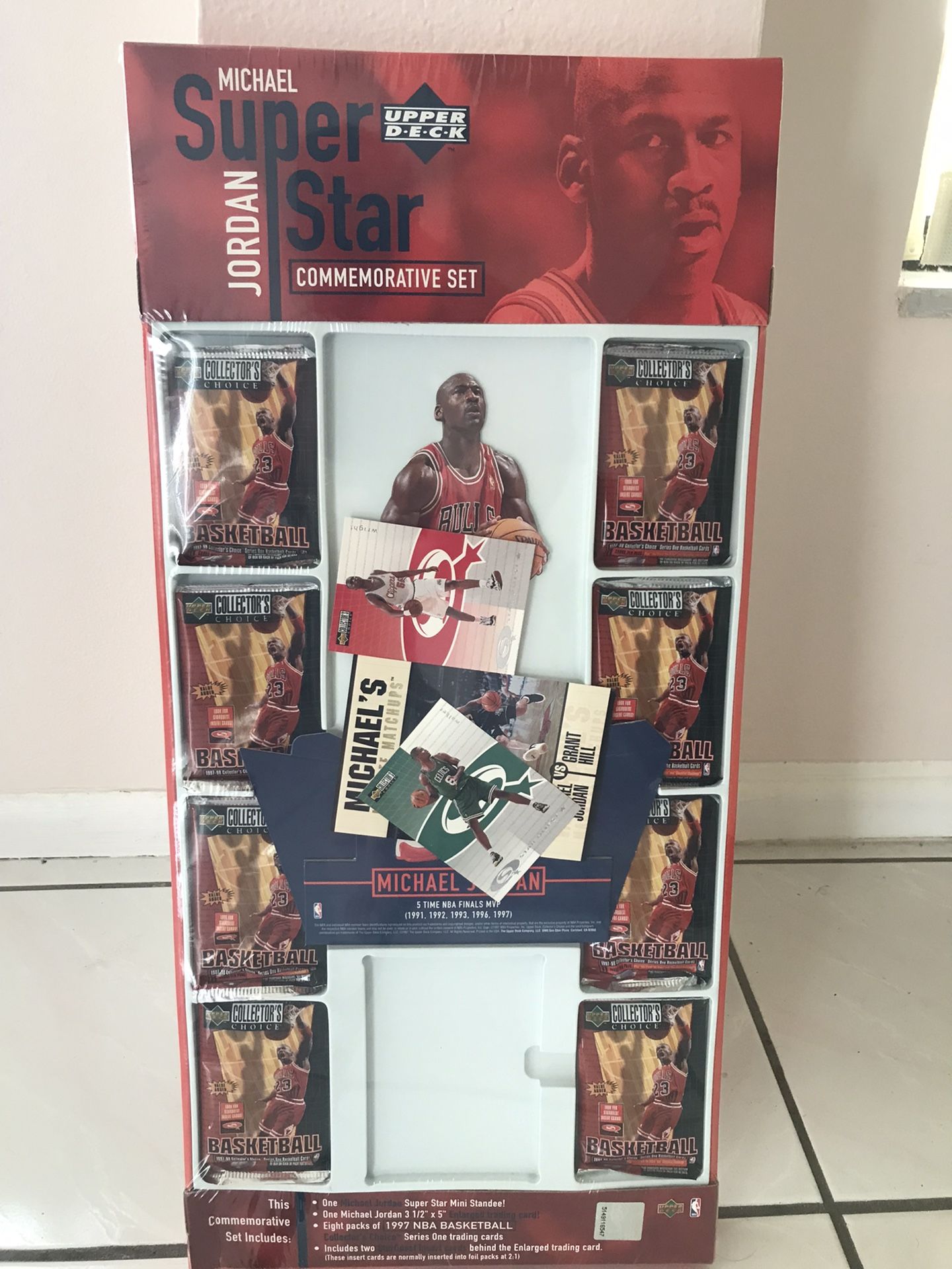 New Vintage Mid 90,s Sealed UpperDeck Michael Jordan Super Star Commemorative Set (Rare)