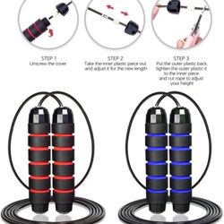 2 Pack Yanwoo Black & Blue Jump Rope