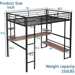 Loft Bed Frame With Fullsize Mattress
