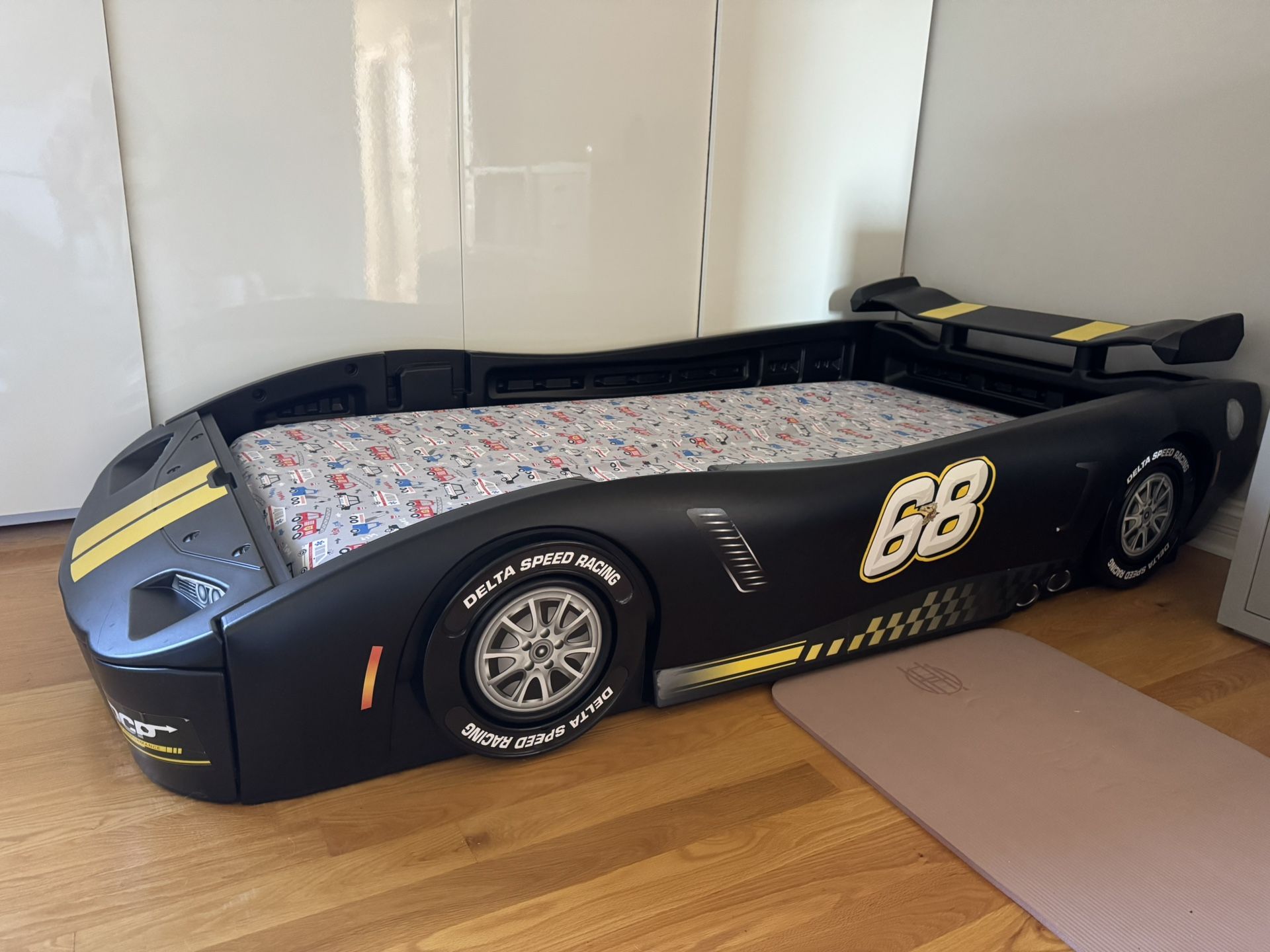 Boys Car Bed With Spring Box 4” And Mattress 6”