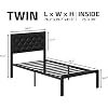 Twin Metal Platform Bed Frame with Headboard