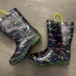 Black Plastic Boots Size:8/10 For Girl & Boy