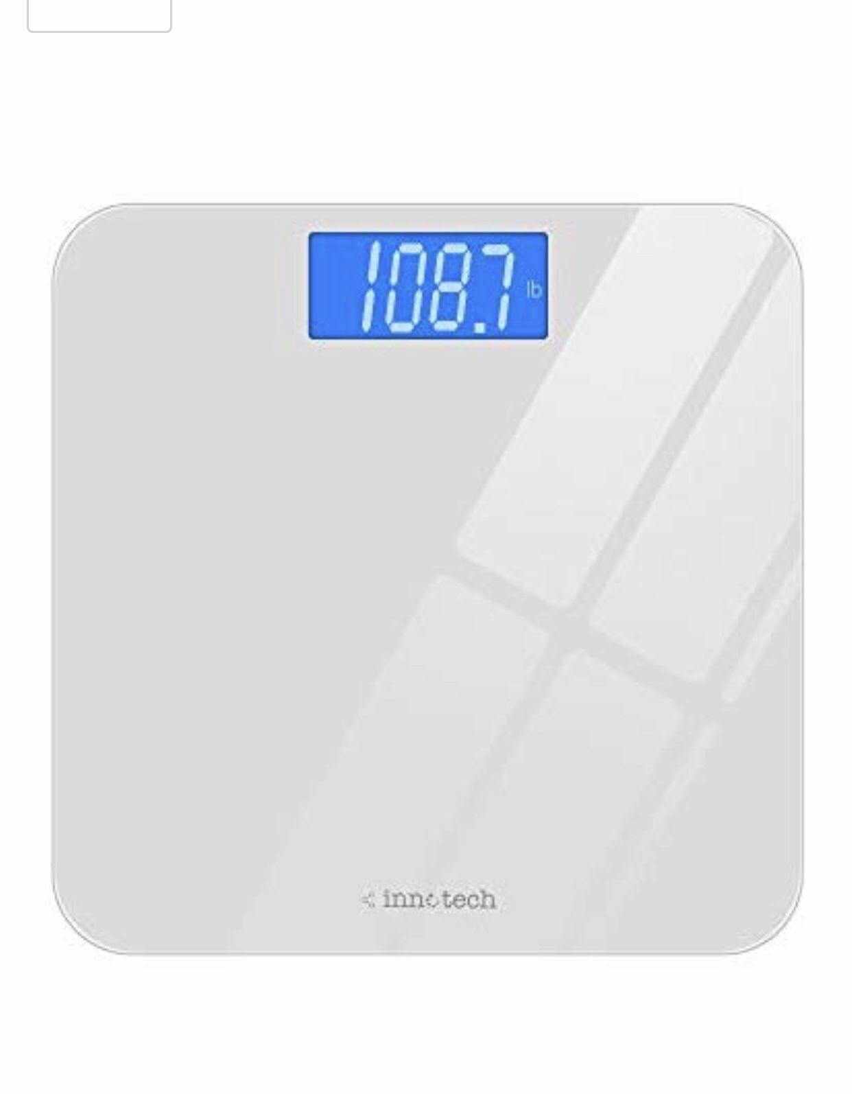 Innotech® Digital Bathroom Scale with Easy-to-Read Backlit LCD (White)