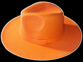 Tangerine orange retro style dress fedora hat