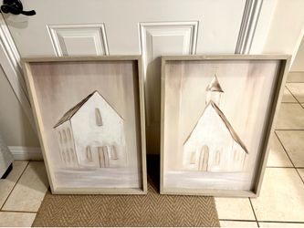 Farmhouse Rustic Church Wall Art Decor – Set of 2