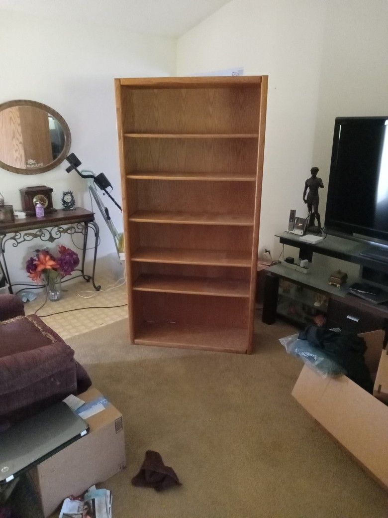 Oak Shelves. 6. Ft.   HI      . 4 Ft. Wide 