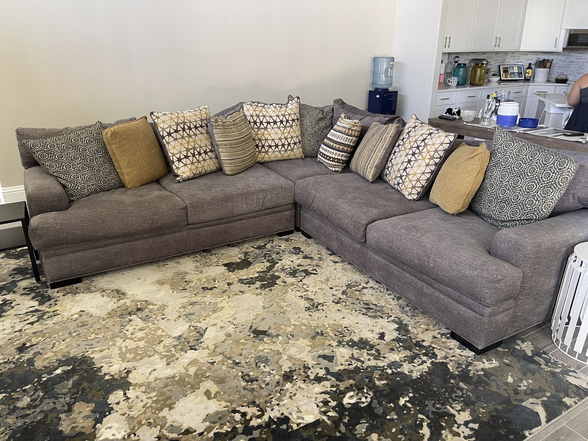 Cindy Crawford Home Palm Springs Silver 3 Pc Sectional