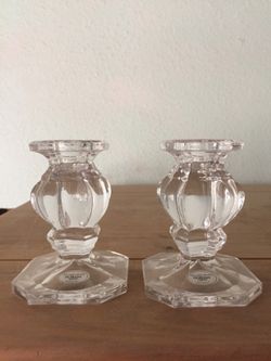 Pair of Gorham lead crystal candlestick holders