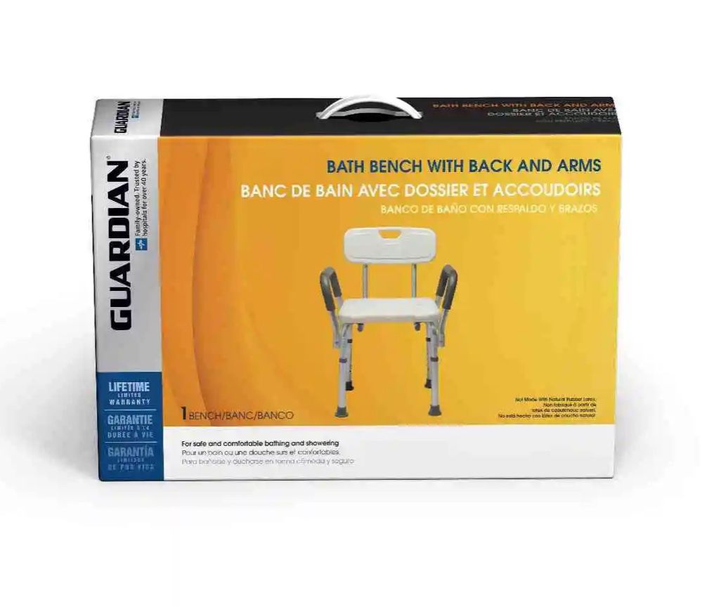 Medline MDS89745RA Shower/Bath Chair with Padded Armrests - 350lbs