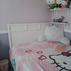 White Bed And Dresser