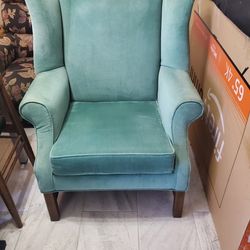 Queen Anne Winged Back Vintage Chair