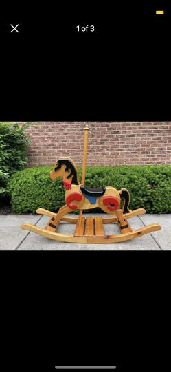Vintage Handmade Wooden Rocking Horse
