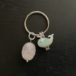.Natural Charged Rose Quartz & Perfume Keychain (known For :Healer, Keep/attract Love, Remove Negativity,Help Love,Calm Emotions,increase Popularity )