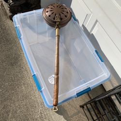 Antique Bed Warmer / Warming Pan || Vintage solid brass || Wooden Handle