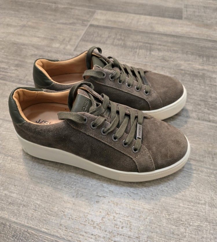 Women's J/Slides NYC Cactus Maya Suede Leather Sneaker Platform Lace Shoe 7.5M