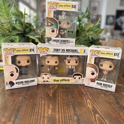 The Office Funko Pops Lot Of 5 Figures Dwight, Kevin, Pam, Toby Michael (as Set)