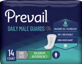 Prevail Daily Male Incontinence Guards, 14 Count - One Size