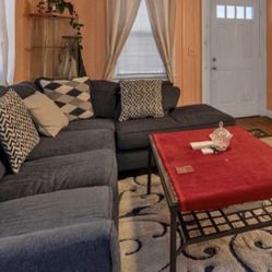 Blue Couch- Pull Out Bed 