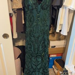 hunter green prom dress
