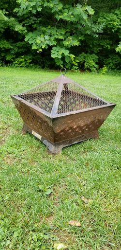 Cast iron with copper inlays fire pit