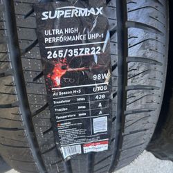 New 265/35R22 Supermax UHP-1 $155 Per Tire