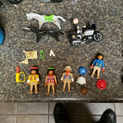 Vintage Playmobil Indians Figures Police Motorcycle Pirate Knight 