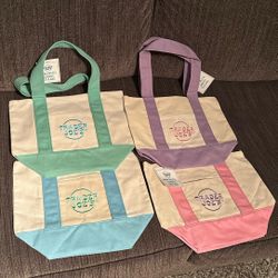 Trader Joe Mini Pastel Tote Bags
