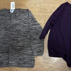 Basic Editions Acrylic Sweaters for Women Terra Y Sky Rib Knit Top  1X