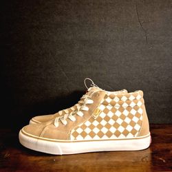 Ecko Unltd. Steven Canvas High Top Sneaker Tan/White Checked Men’s Size 8.5 US
