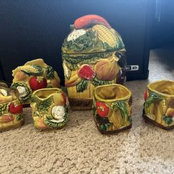 Vintage Ceramic Vegetable Kitchen Set