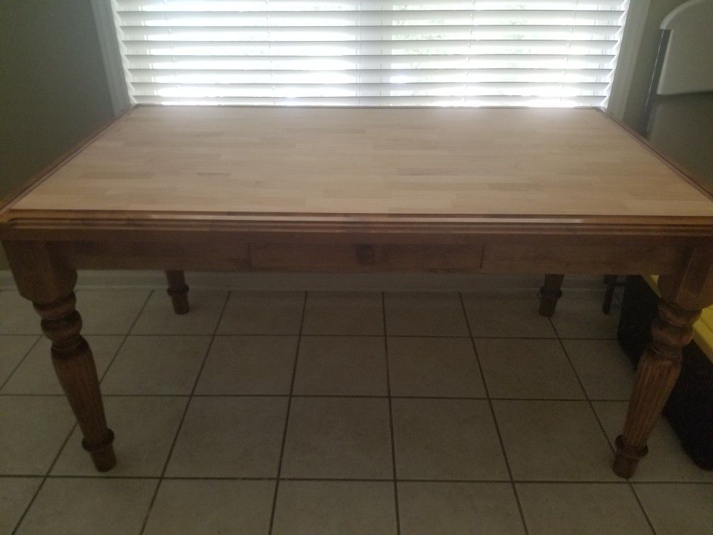 New Solid Hardwood Butcher Block Top Table