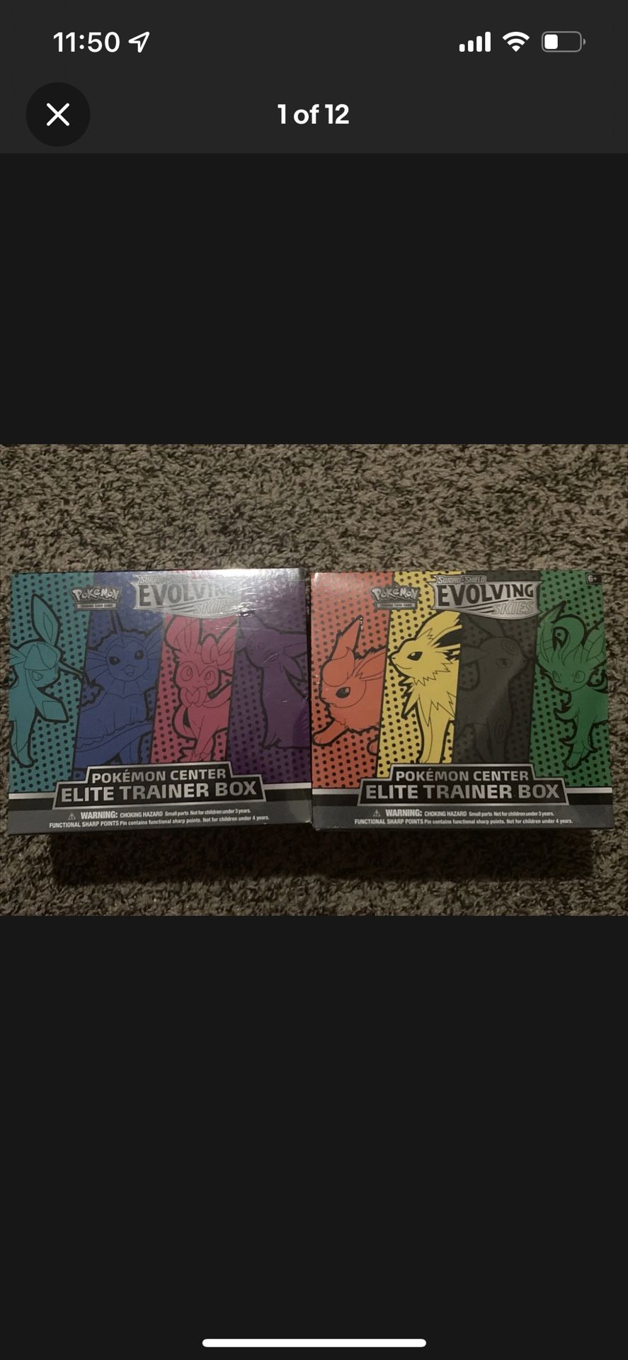 Pokemon Evolving Skies Pokemon Center Elite Trainer Box ETB Set Lot Of 2 Sealed