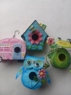 Bird Houses Metal Novelty Figures 