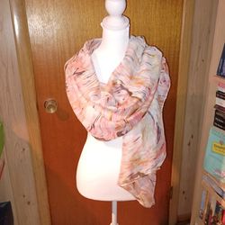 Women's Large Multi-colored Decorative Fashion Scarf Cover-up Shawl Wrap