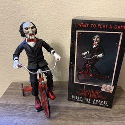 BILLY THE PUPPET Saw 12" Action Figure with Tricycle Push Button Sound Neca 2023