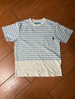 Vans Kids Light Blue & White Striped Pocket Tee