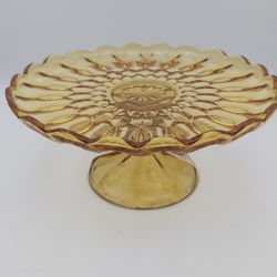 Beautiful Vintage Anchor Hocking Fairfield Glass Cake Stand 