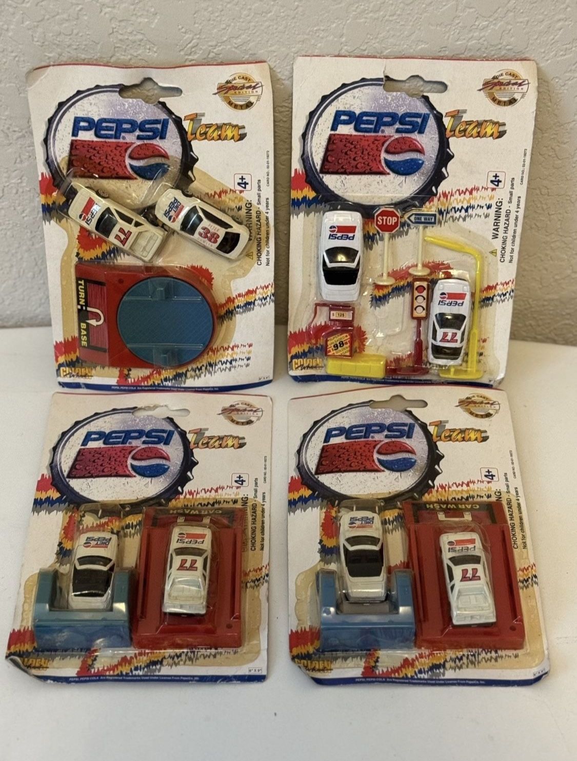 Pepsi Cola Team Racer Golden Wheels Diecast Special Edition Lot Of 4 Vintage
