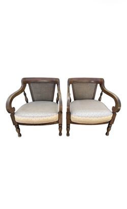 Vintage Pair of Stanley Furniture Company Cane Back Chairs